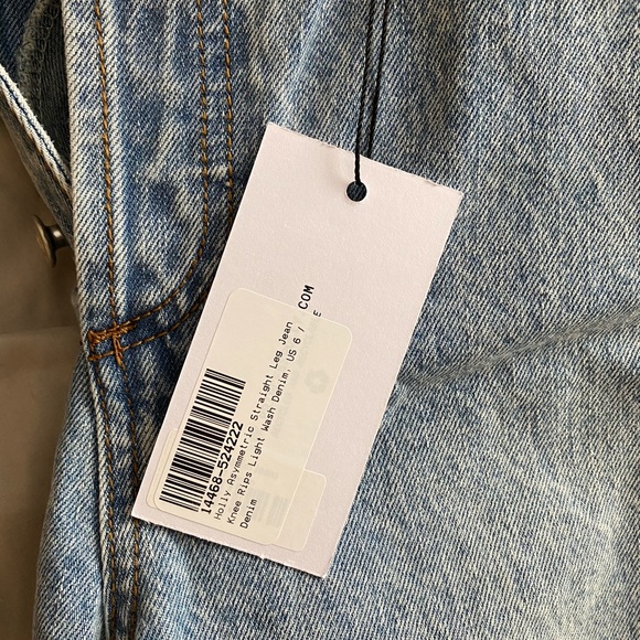 NWT Princess Polly Asymmetric ripped light jeans - Picture 7 of 8